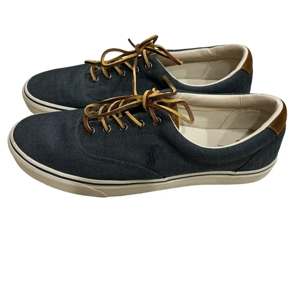 Polo Ralph Lauren Men's Size 13 Blue‎ Keaton-Pony Canvas Casual Boat Shoes